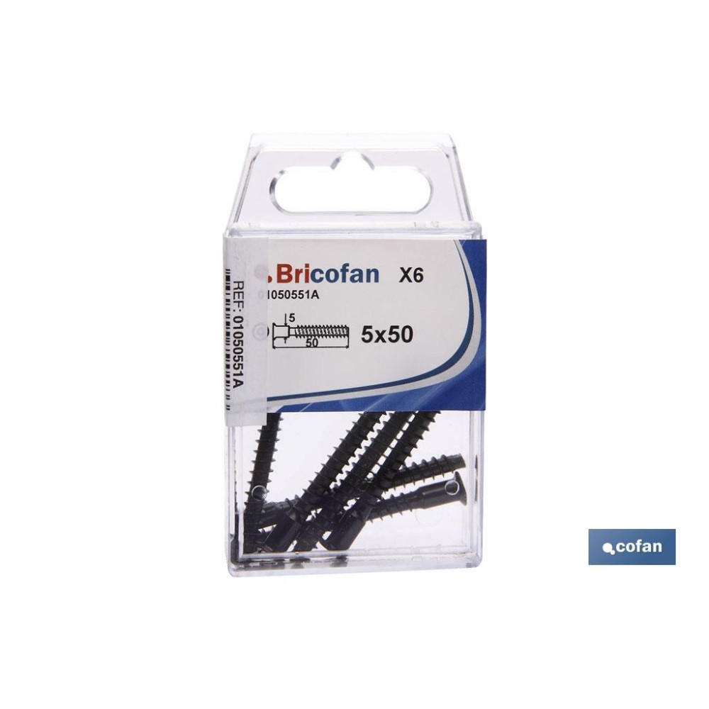 BLÍSTER DE 6 UDS. TORNILLO DE ENSAMBLAR ZINCADO 5 X 50 VENTA UNITARIA
