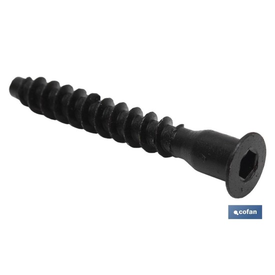 BLÍSTER DE 6 UDS. TORNILLO DE ENSAMBLAR NEGRO 7 X 50 VENTA UNITARIA