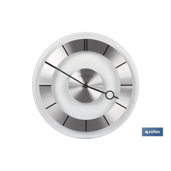 Comprar RELOJ DE PARED Ø31CM CRISTAL/ALUM M Cofan | almacendeferreteriacor.es