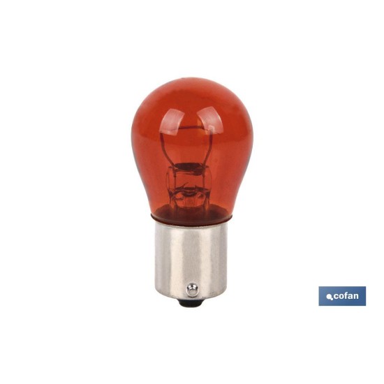 LÁMPARA COFAN P21W 12V (BA15s) ÁMBAR venta unitaria