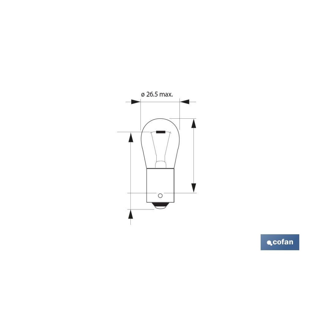 LÁMPARA COFAN P21W 12V (BA15s) ÁMBAR venta unitaria