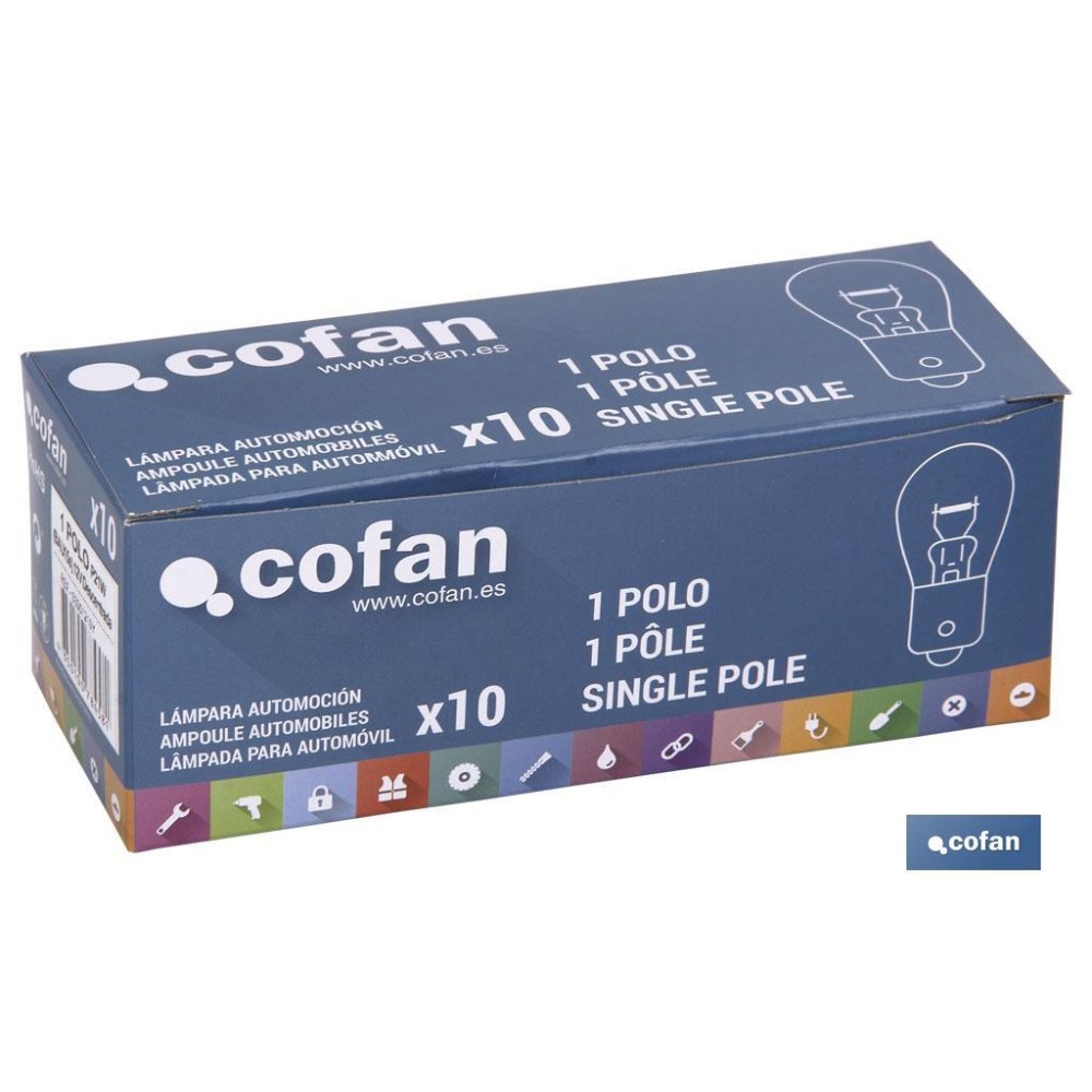 LÁMPARA COFAN P21W (BAU15s) 12V (Descentrada) venta unitaria