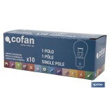 LÁMPARA COFAN 1 POLO ÁMBAR DESCENTRADA PY21W (BAU15s) 12V venta unitaria
