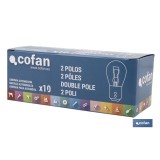 LÁMPARA COFAN 2 POLOS ÁMBAR DESCENTRADA P21/5W (BAZ15d) 12V
