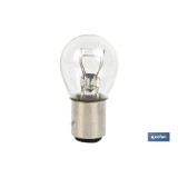 LÁMPARA COFAN 2 POLOS BLANCA DESCENTRADA P21/5W (BAZ15d) 12V venta unitaria