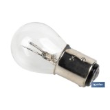 LÁMPARA COFAN 2 POLOS BLANCA DESCENTRADA P21/5W (BAZ15d) 12V venta unitaria