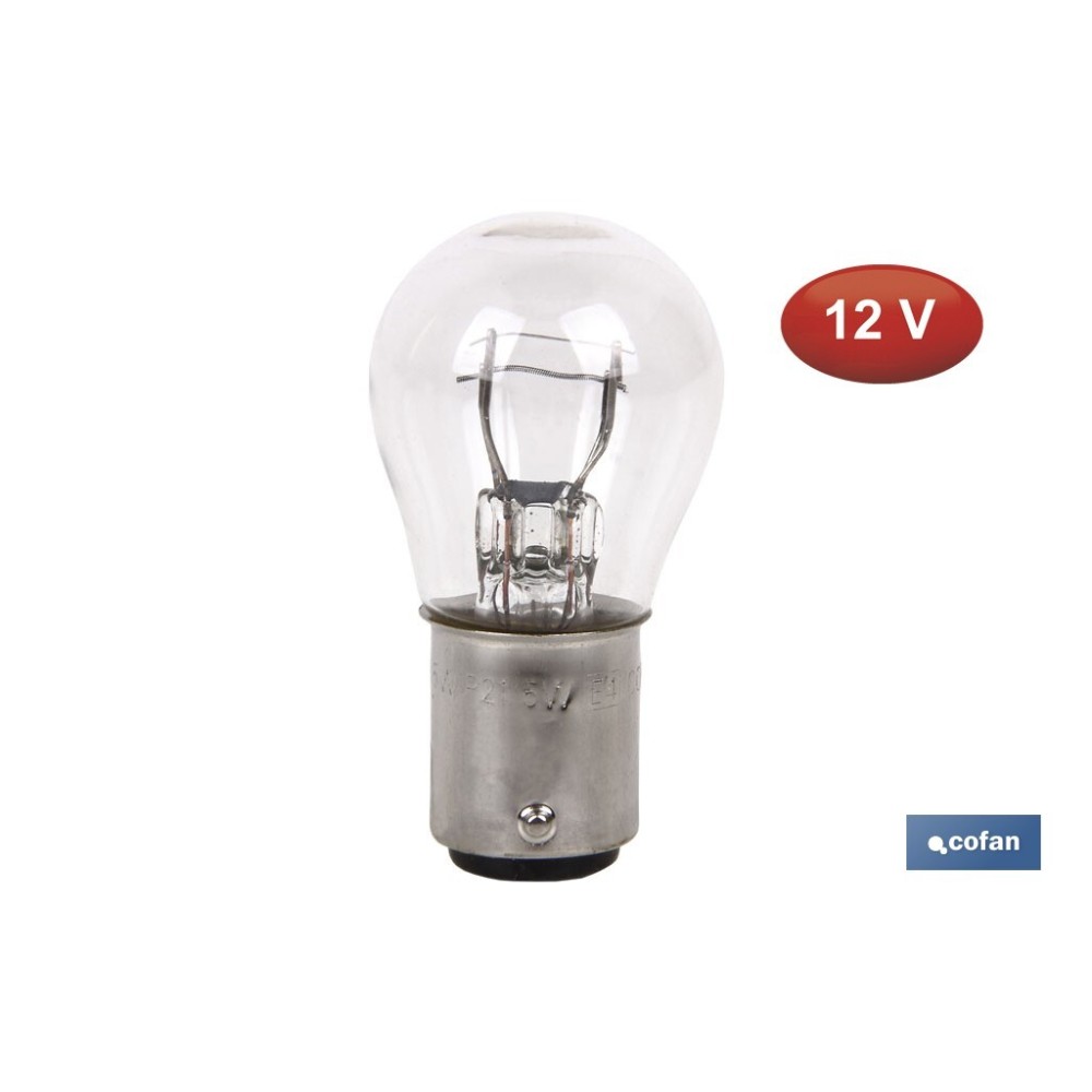 LÁMPARA COFAN 2 POLOS P21/5W (BAY15d) 12V venta unitaria