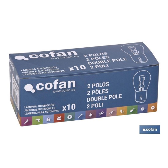 LÁMPARA COFAN 2 POLOS P21/5W (BAY15d) 12V venta unitaria