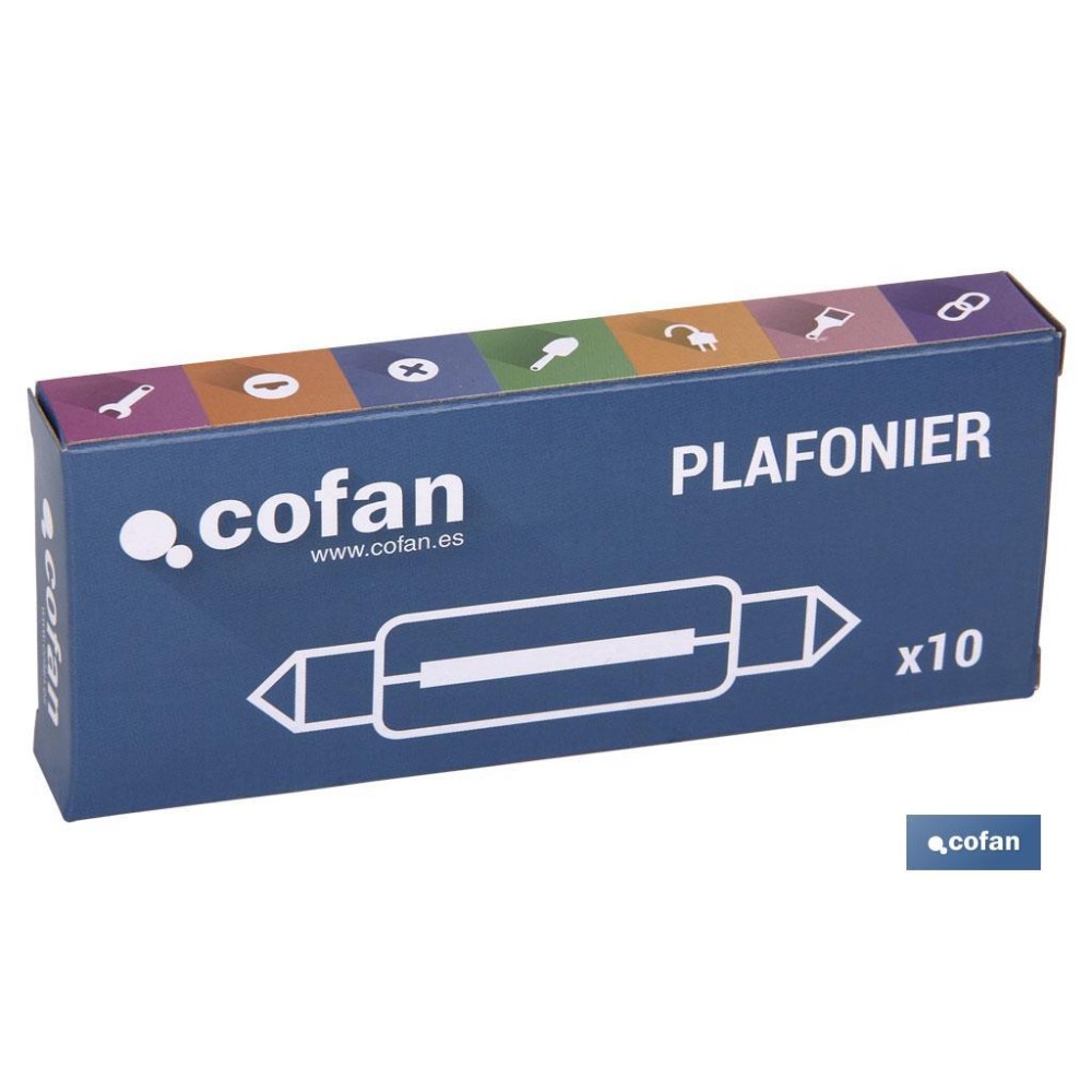 LÁMPARA PLAFONIER C10W (11X38mm) 12V venta unitaria