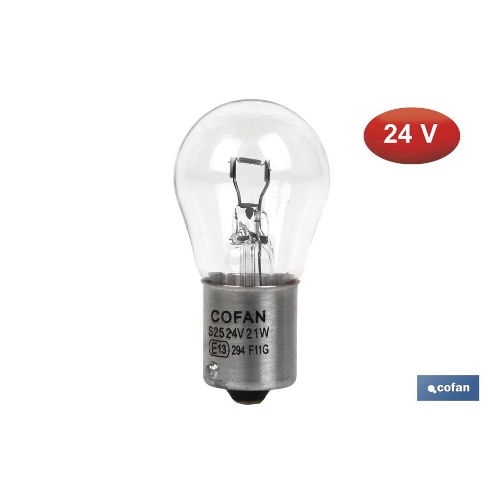 LÁMPARA COFAN 1 POLO P21W (BA15s) 24V venta unitaria