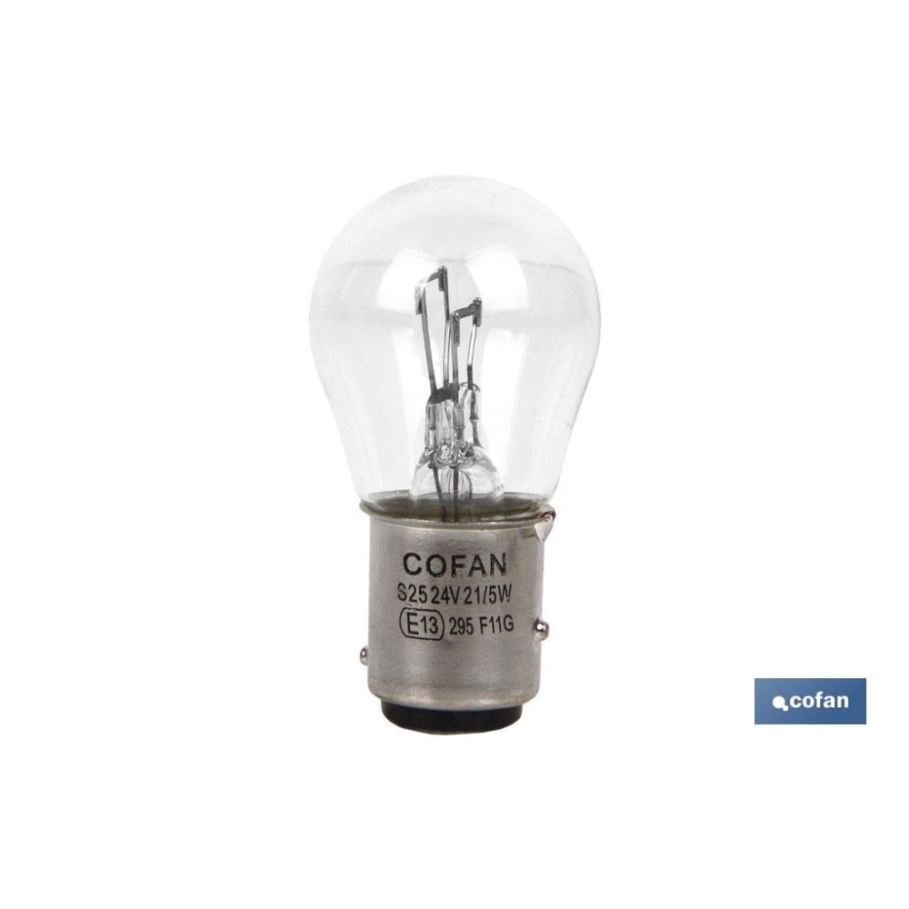 LÁMPARA COFAN 2 POLOS P21/5W (BA15d) 24V venta unitaria