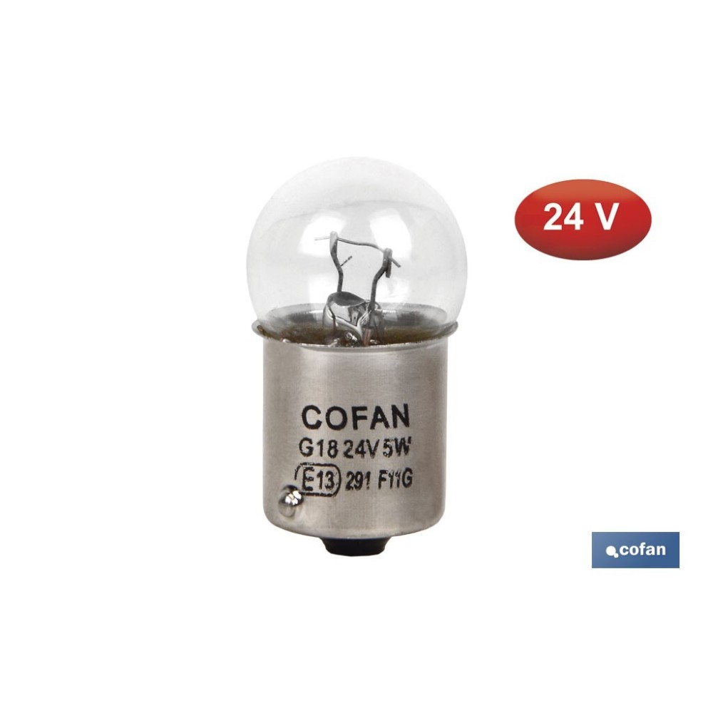 LÁMPARA COFAN PILOTO R5W (BA15s) 24V venta unitaria