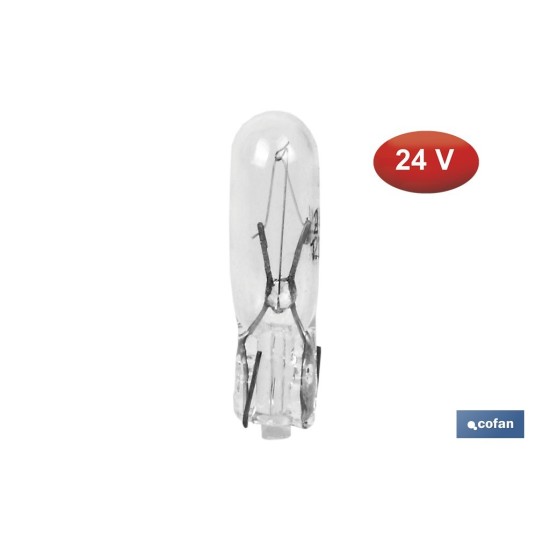 LÁMPARA S/CASQUILLO W1,2-T5 (W2X4, 6d) 24V venta unitaria