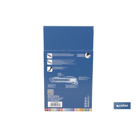 EXPOSITOR DE CÚTER ANTIDESLIZANTE HEAVY DUTY 18 MM 12 UDS.