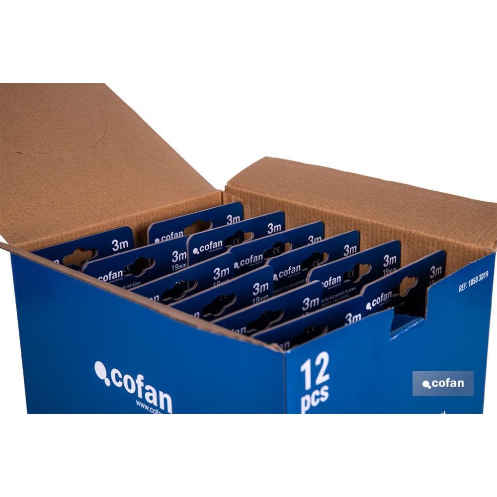 EXPOSITOR DE FLEXÓMETROS CON PROTECCIÓN DE GOMA 19 MM X 3 M 12 UDS.