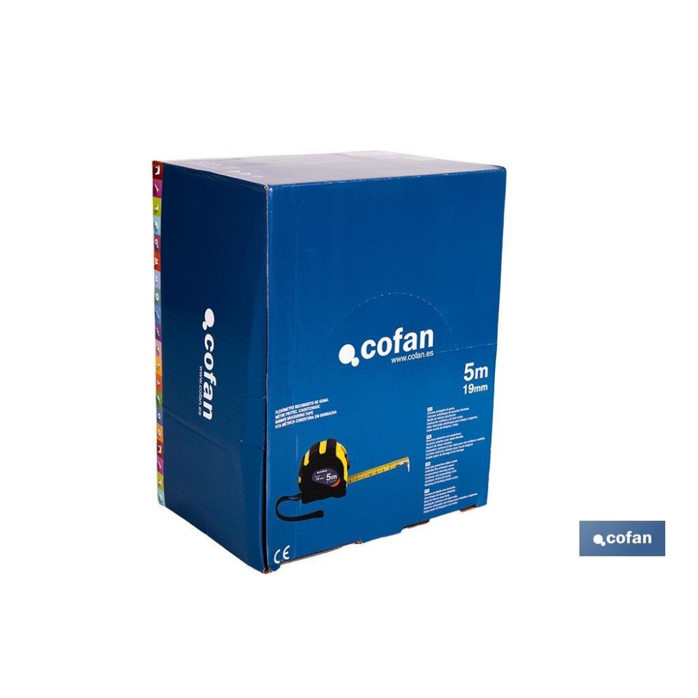 EXPOSITOR DE FLEXÓMETROS CON PROTECCIÓN DE GOMA 19 MM X 5 M 12 UDS.