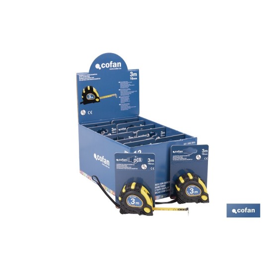 EXPOSITOR DE FLEXÓMETROS MAGNÉTICOS 16 MM X 3 M 12 UDS.