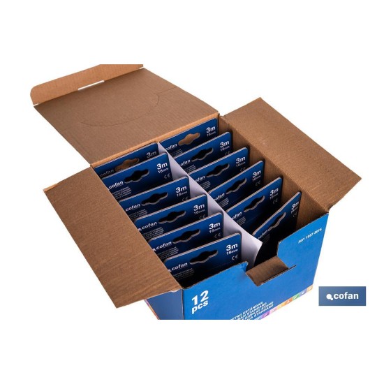 EXPOSITOR FLEXÓMETRO ESTÁNDAR 16 MM X 3 M 12 UDS.