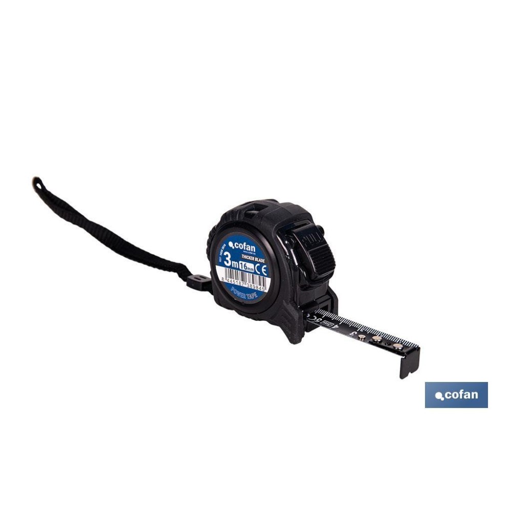 EXPOSITOR FLEXÓMETRO HOJA NEGRA DOBLE CARA 16 MM X 3 M 12 UDS.