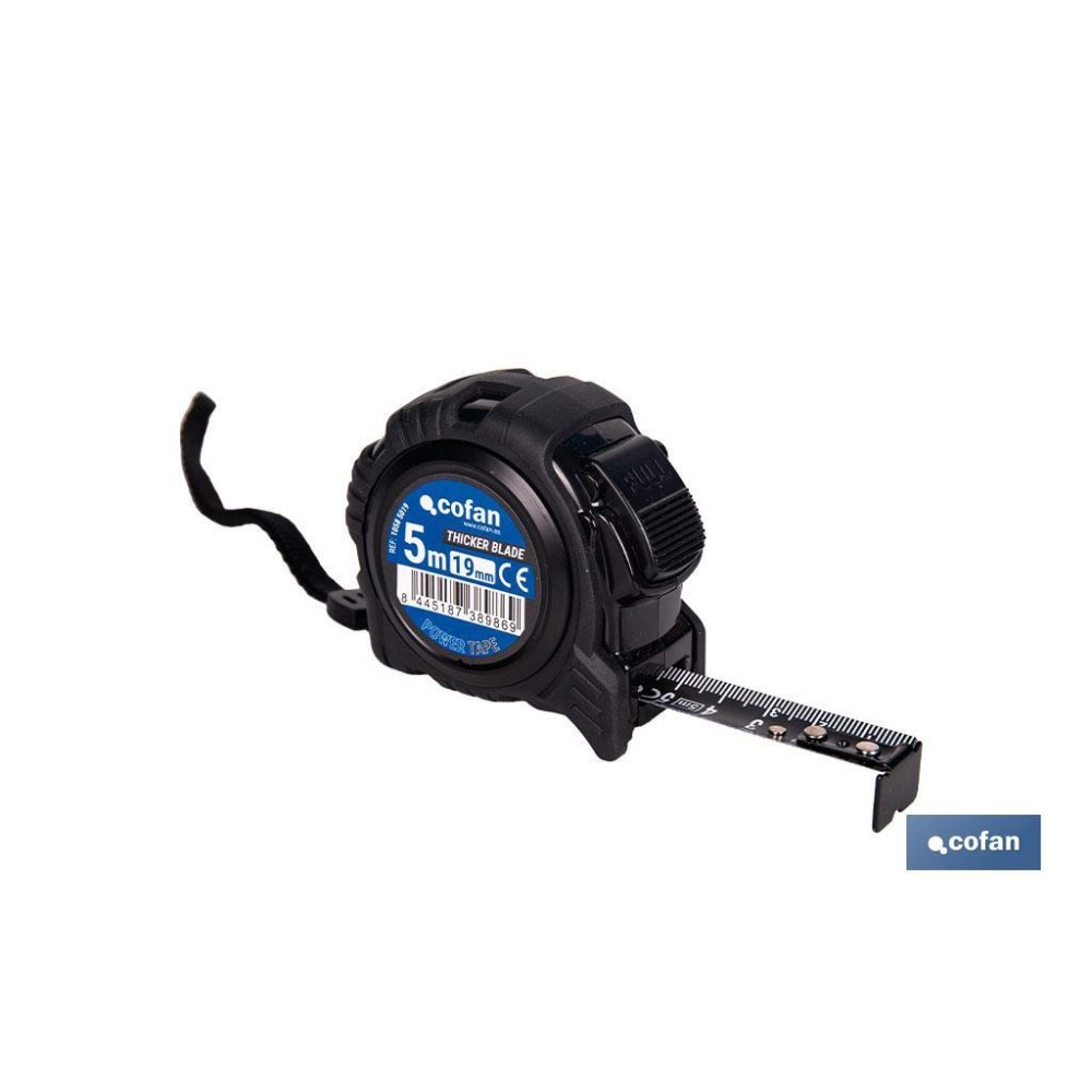 EXPOSITOR FLEXÓMETRO HOJA NEGRA DOBLE CARA 19 MM X 5 M 12 UDS.