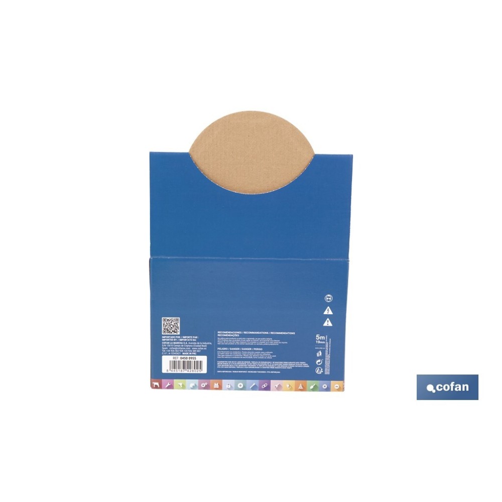 EXPOSITOR DE FLEXÓMETROS 19 MM X 5 M 12 UDS.