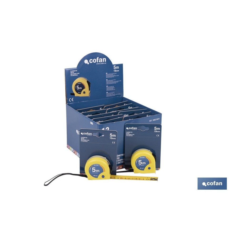 EXPOSITOR DE FLEXÓMETROS 19 MM X 5 M 12 UDS.