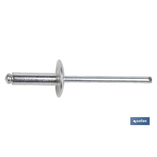 REMACHE ALUMINIO ALA ANCHA D-12  4 X 8 MM