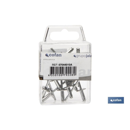 BLÍSTER DE 15 UDS. REMACHE DE ALUMINIO 40X10 VENTA UNITARIA