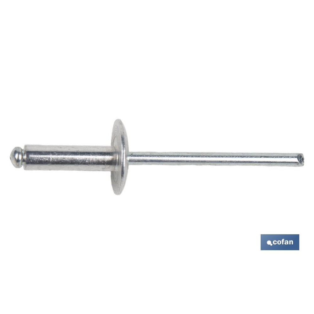 REMACHE ALUMINIO ALA ANCHA D-12  4 X 20 MM