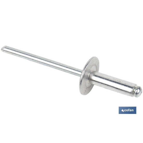 REMACHE ALUMINIO ALA ANCHA D-14  4,8 X 8 MM