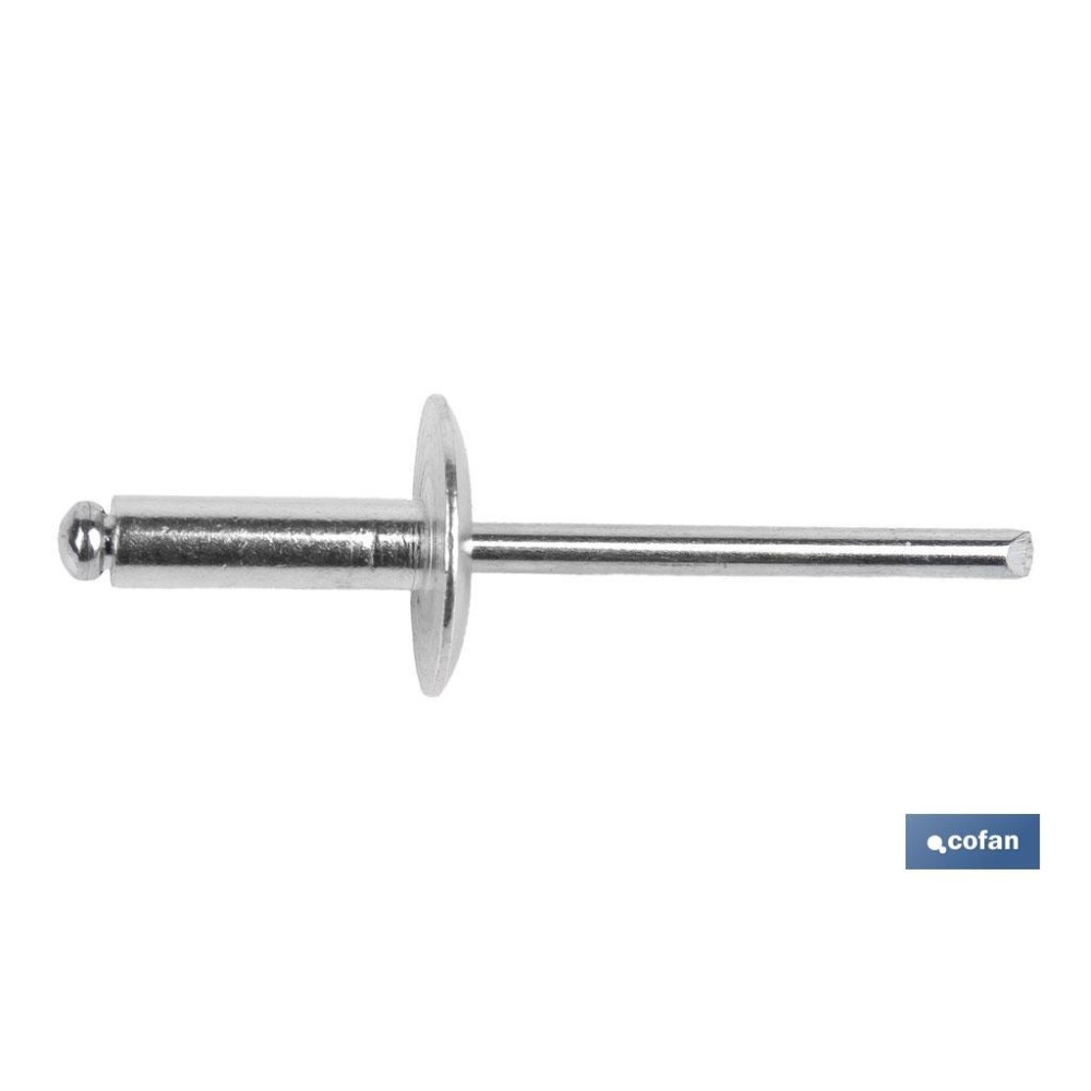 REMACHE ALUMINIO ALA ANCHA D-16  4,8 X 16 MM