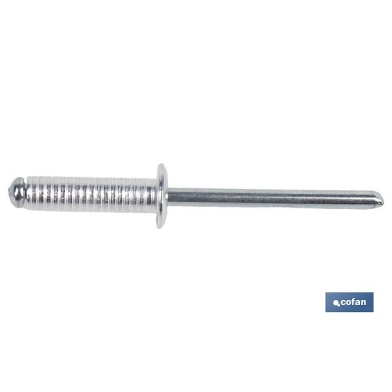 REMACHE ALUMINIO RANURADO 4 X 8 MM