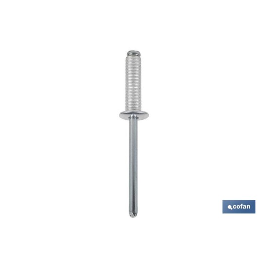REMACHE ALUMINIO RANURADO 4 X 16 MM