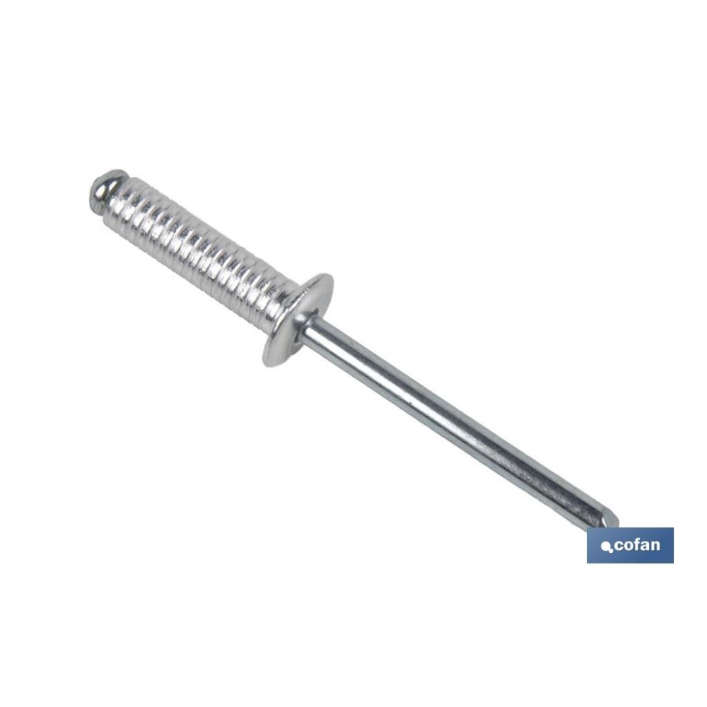 REMACHE ALUMINIO RANURADO 4 X 16 MM