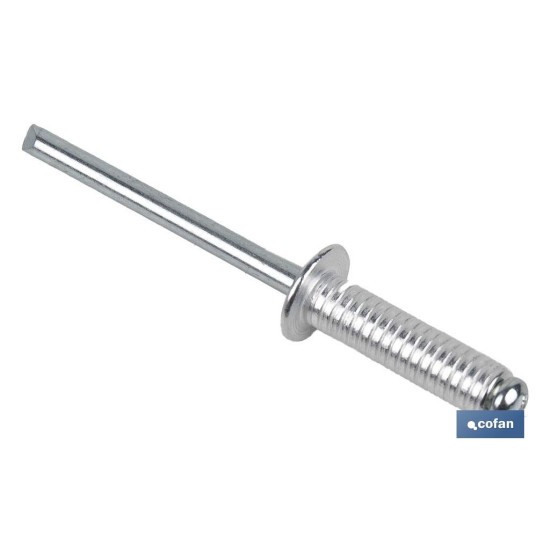 REMACHE ALUMINIO RANURADO 4,8 X 25 MM
