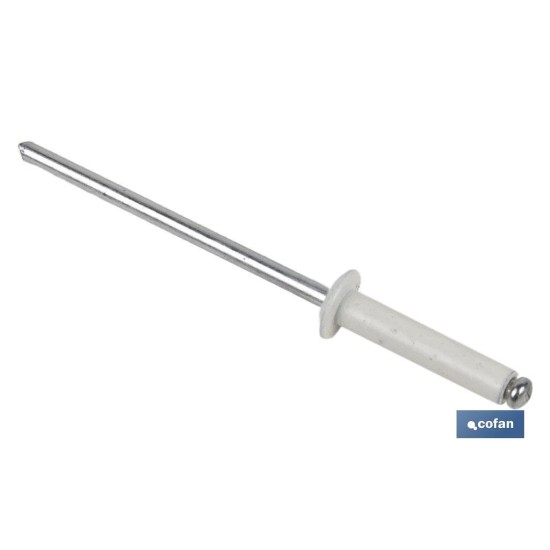 REMACHE ALUMINIO NORMAL BLANCO 4 X 8 MM