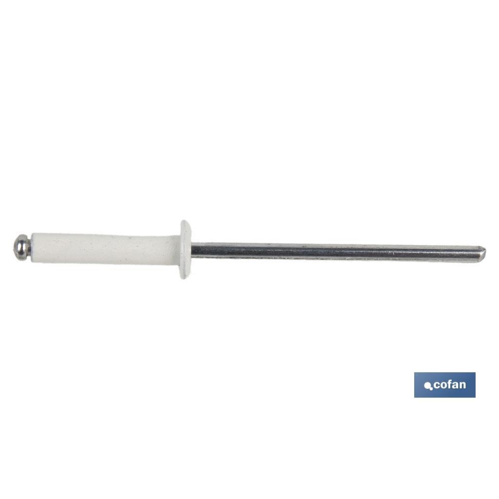 REMACHE ALUMINIO NORMAL BLANCO 4 X 12 MM