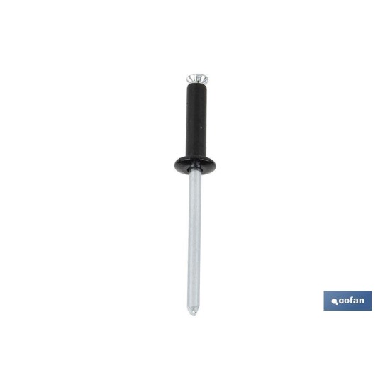 REMACHE DE FLOR NEGRO 4.8 X 16 MM