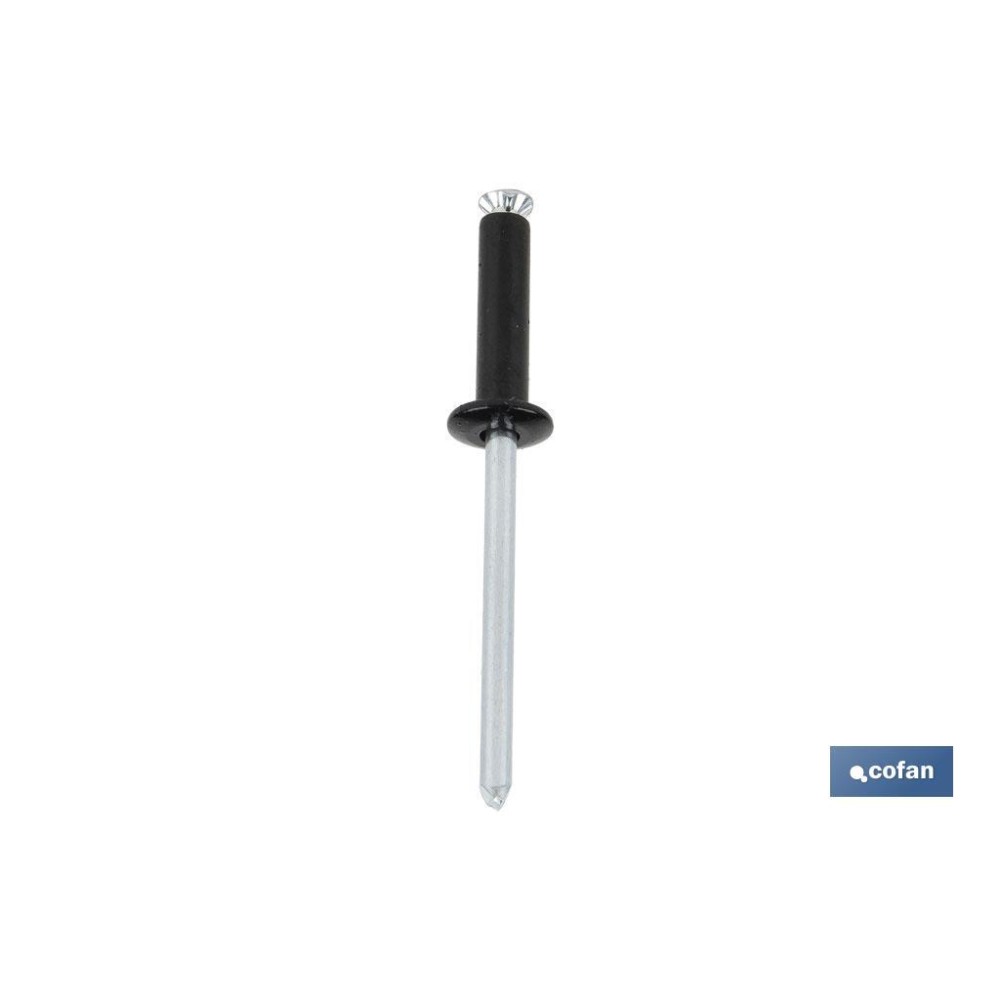 REMACHE DE FLOR NEGRO 4.8 X 16 MM