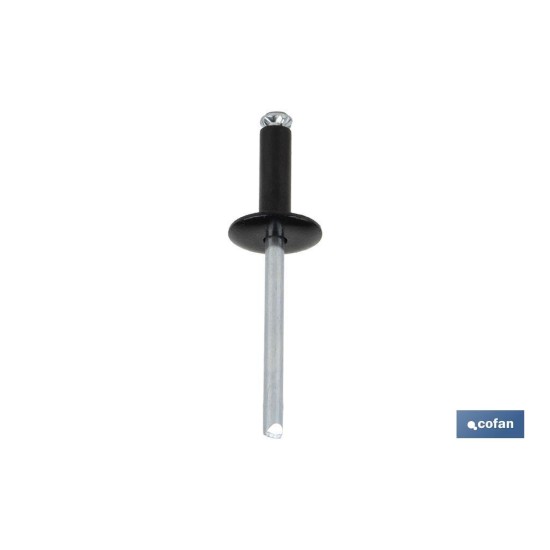 REMACHE FLOR CABEZA ANCHA 4,8 X 20 MM NEGRO