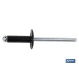 REMACHE FLOR CABEZA ANCHA 4,8 X 20 MM NEGRO
