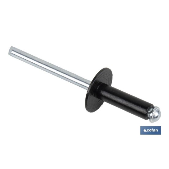 REMACHE FLOR CABEZA ANCHA 4,8 X 20 MM NEGRO