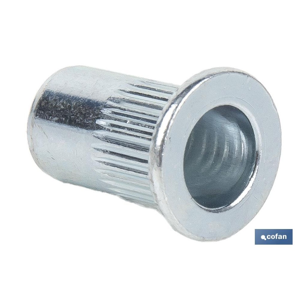 TUERCAS REMACHABLES RANURADAS ANCHAS ACERO M5