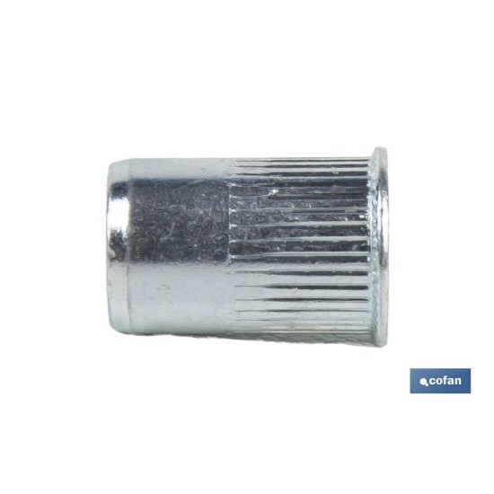 TUERCAS REMACHABLES RANURADAS CABEZA REDUCIDA ACERO M6