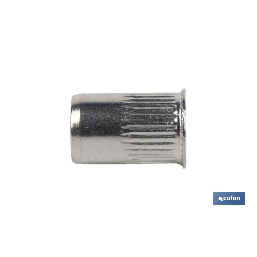TUERCAS REMACHABLES RANURADAS CABEZA REDUCIDA INOX A-2 M6