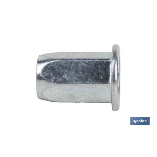 TUERCAS REMACHABLES HEXAGONAL ANCHAS ACERO M8