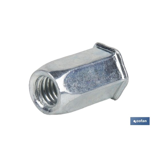TUERCAS REMACHABLES HEXAGONAL CABEZA REDUCIDA ACERO M10