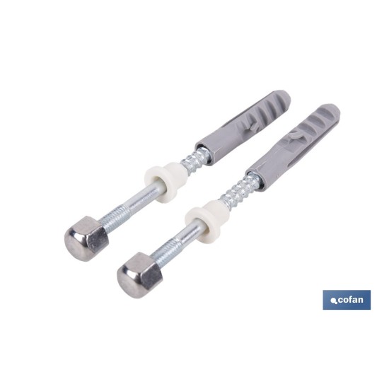 SET 2 PCS PARA SANITARIO WC 5 X 80 ZINCADO