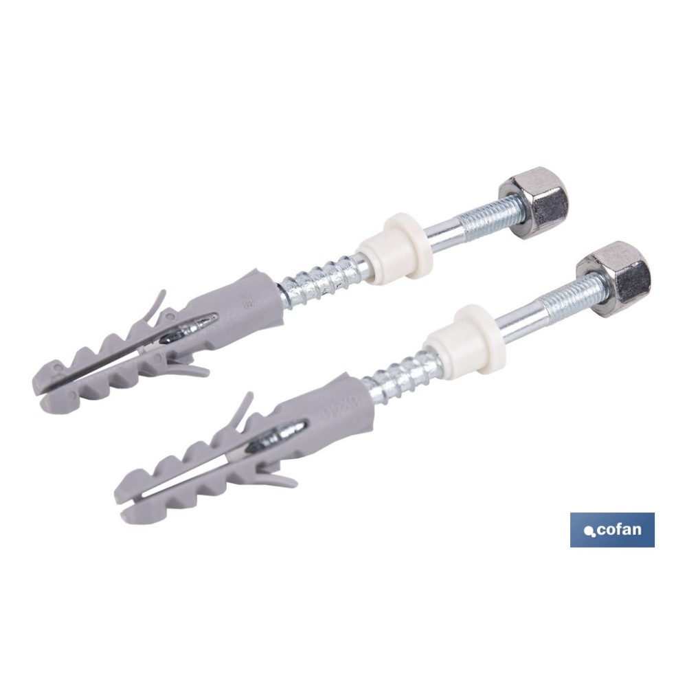 SET 2 PCS PARA SANITARIO WC 5 X 80 ZINCADO