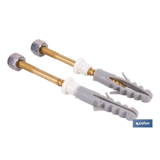 SET 2 PCS PARA SANITARIO WC 5 X 80 LATÓN